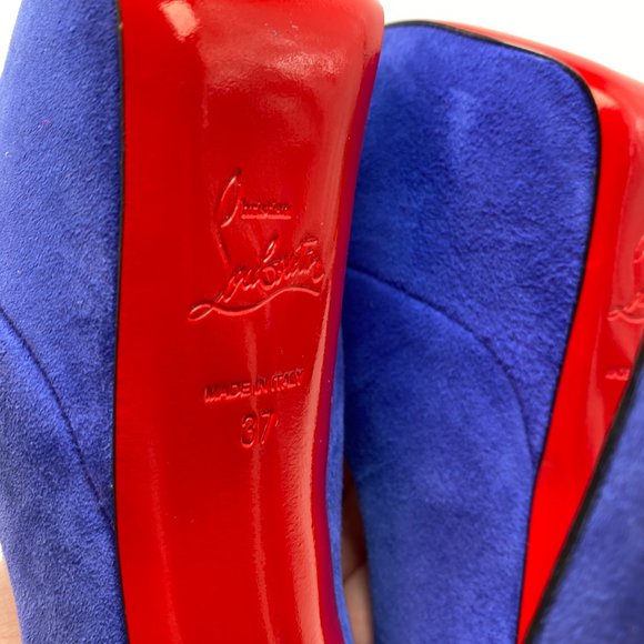 Christian Louboutin Blue Platform Heels - Picture 7 of 8